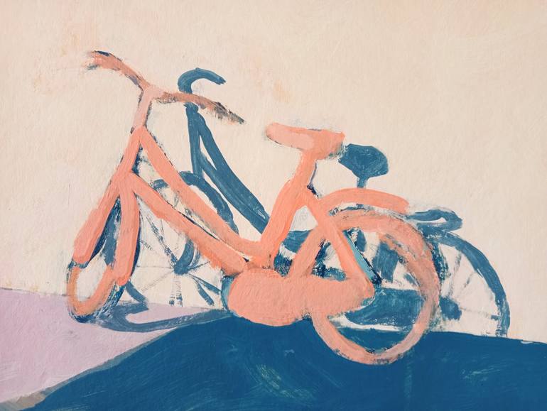 Original Abstract Expressionism Bike Painting by Luigi Iona