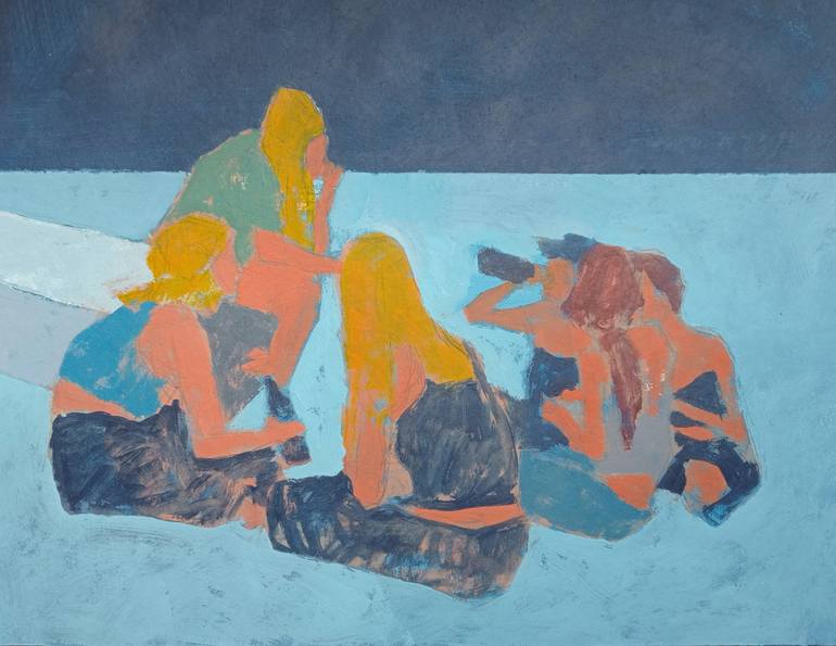Original Abstract Expressionism Women Painting by Luigi Iona