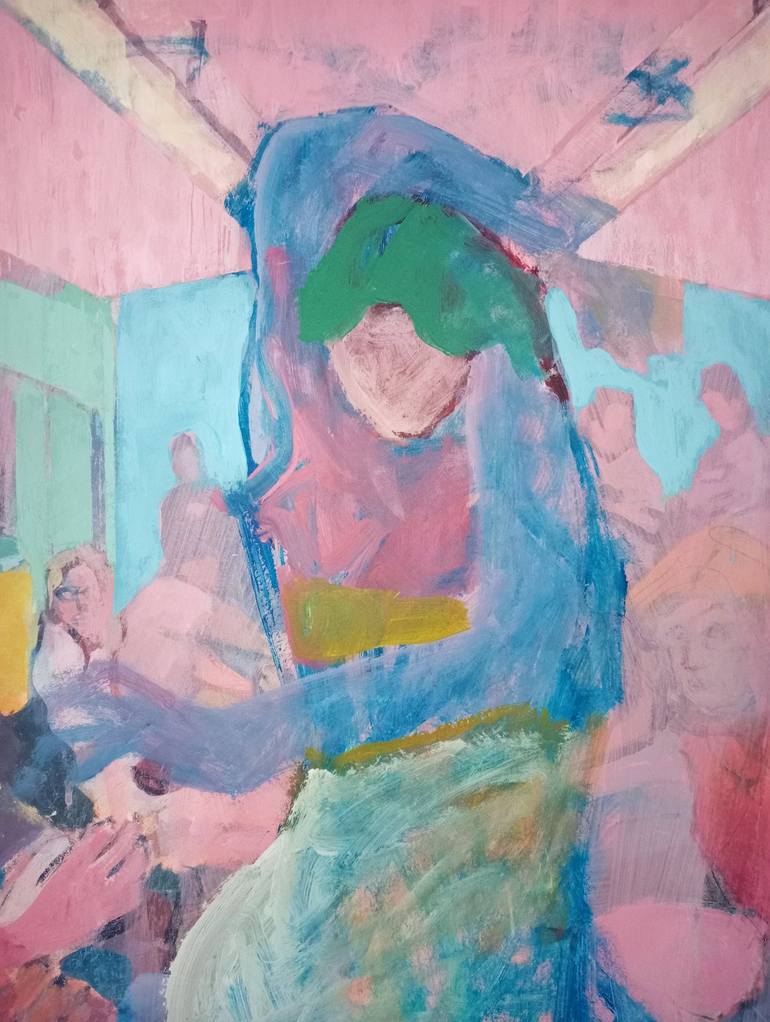 Original Abstract Expressionism Women Painting by Luigi Iona