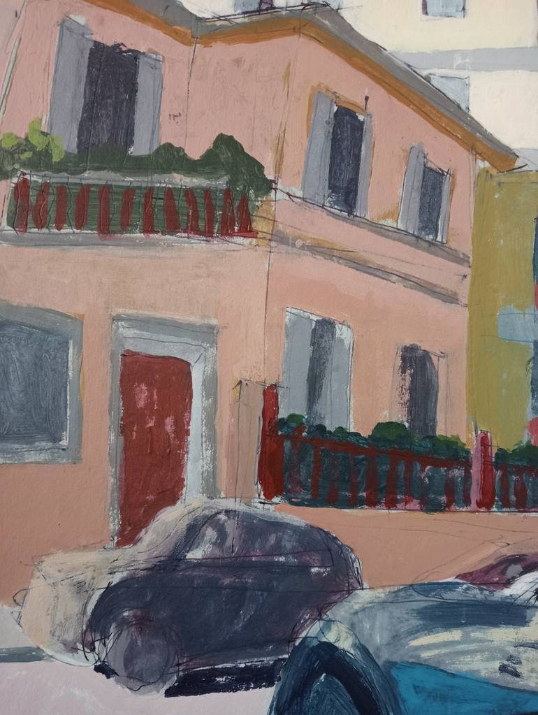 Original Abstract Expressionism Architecture Painting by Luigi Iona