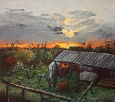 Original Abstract Expressionism Rural life Paintings by Luigi Iona