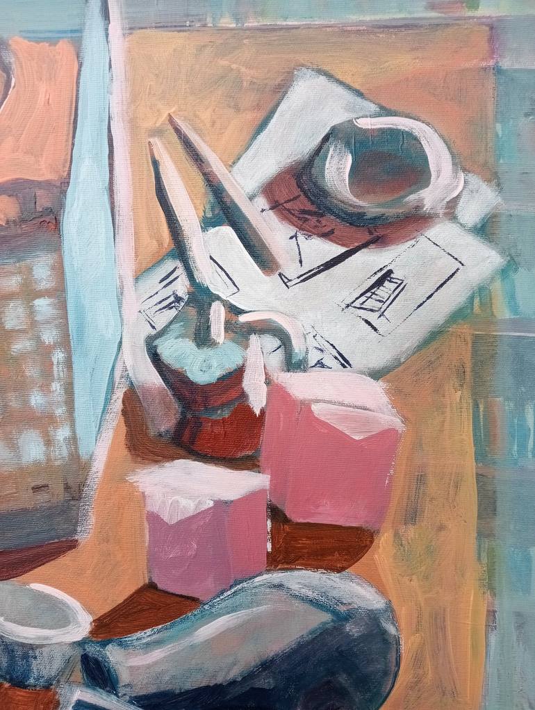 Original Abstract Expressionism Still Life Painting by Luigi Iona