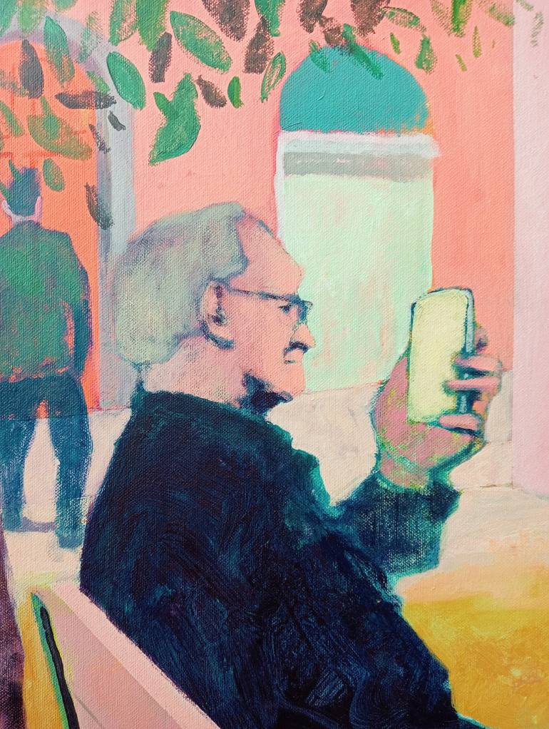 Original Abstract Expressionism People Painting by Luigi Iona