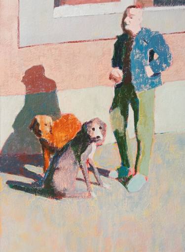 Original Abstract Expressionism Dogs Paintings by Luigi Iona