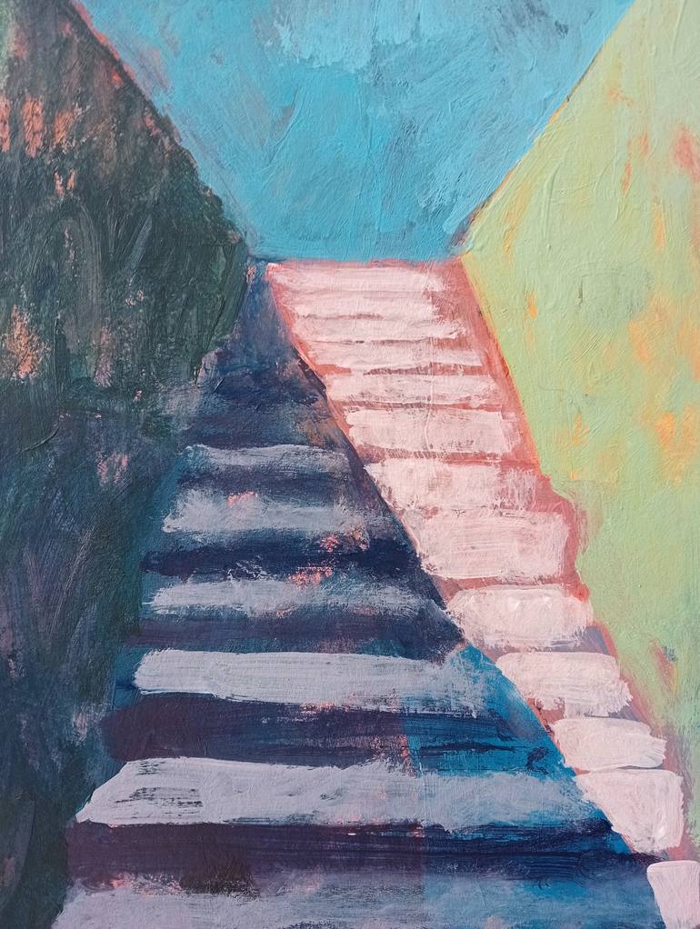 Original Abstract Expressionism Cities Painting by Luigi Iona