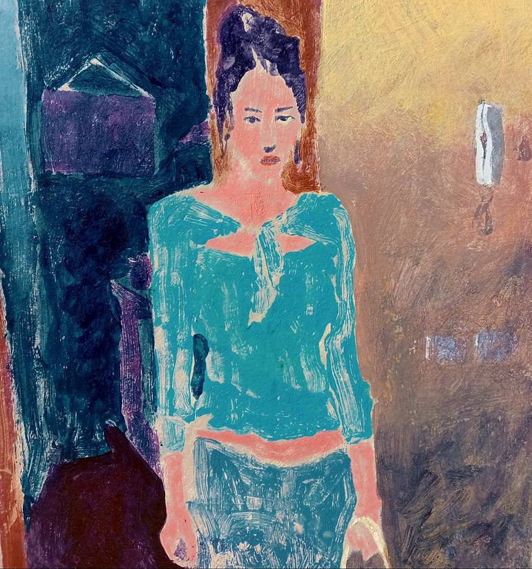 Original Abstract Expressionism Women Painting by Luigi Iona