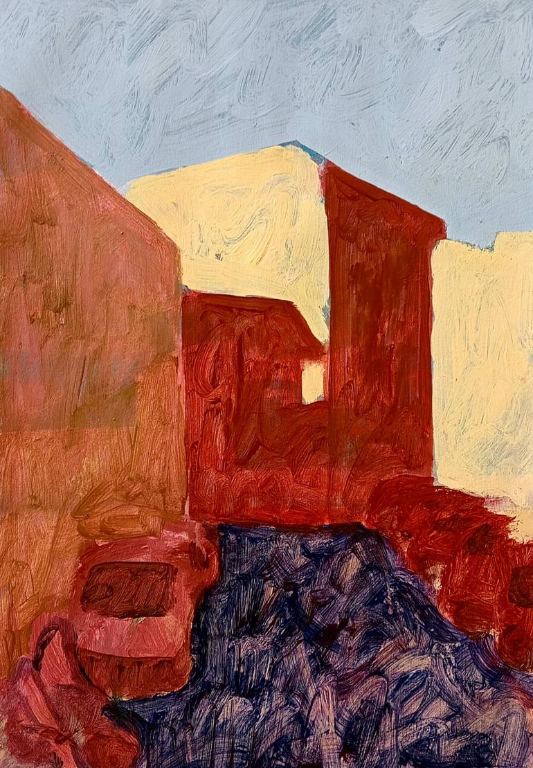 Original Abstract Expressionism Cities Painting by Luigi Iona