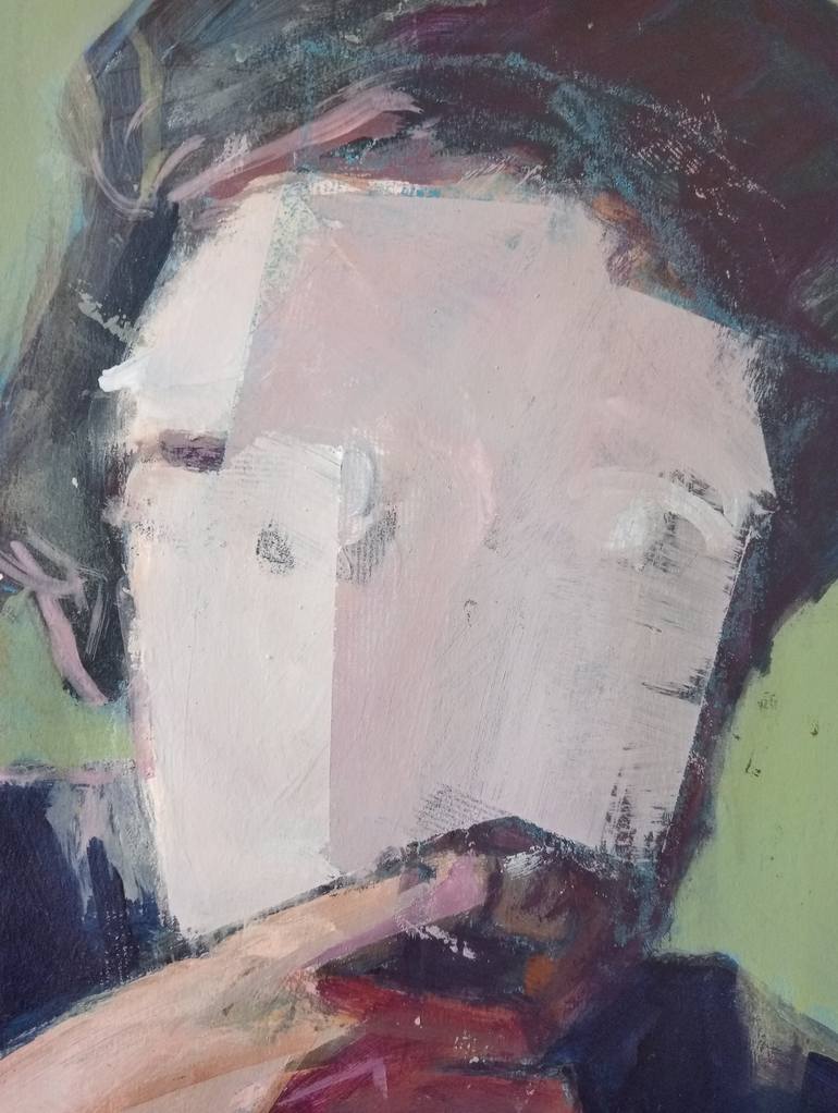 Original Abstract Expressionism Portrait Painting by Luigi Iona