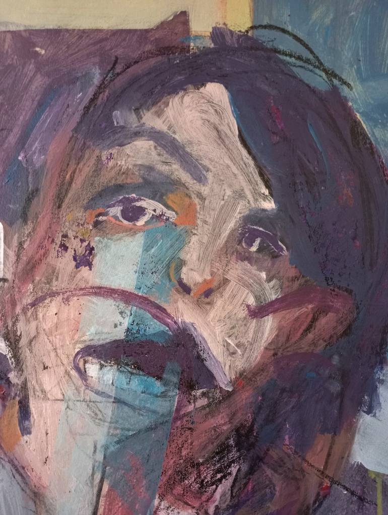 Original Abstract Expressionism Portrait Painting by Luigi Iona