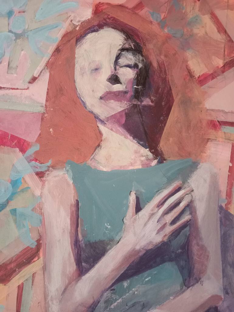 Original Abstract Expressionism Women Painting by Luigi Iona