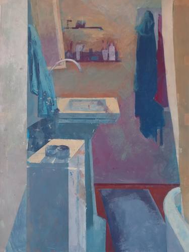 Original Abstract Expressionism Interiors Paintings by Luigi Iona