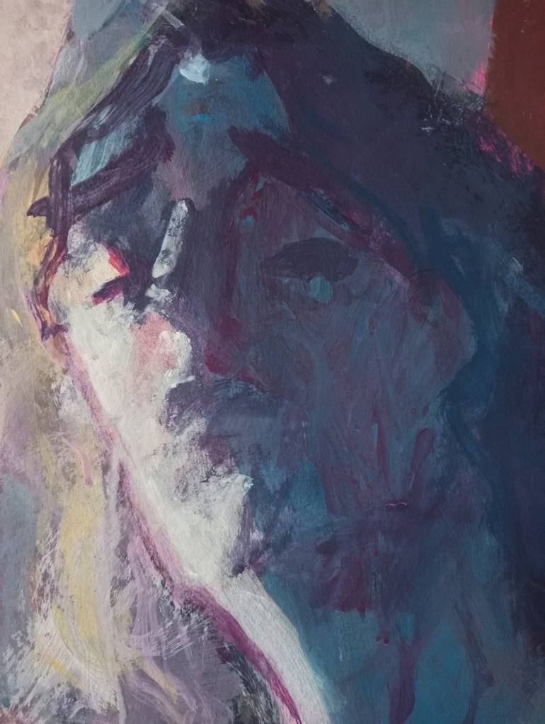 Original Abstract Expressionism Portrait Painting by Luigi Iona