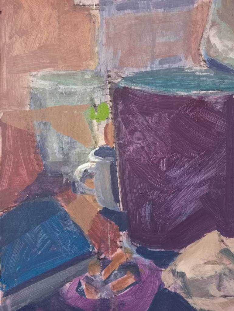 Original Abstract Expressionism Still Life Painting by Luigi Iona