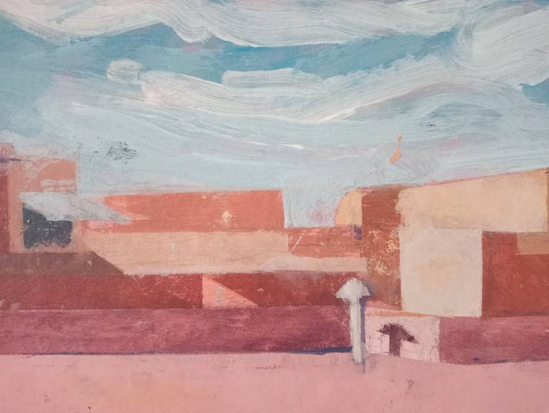 Original Abstract Expressionism Cities Painting by Luigi Iona