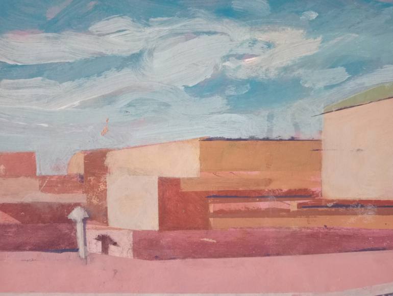 Original Abstract Expressionism Cities Painting by Luigi Iona