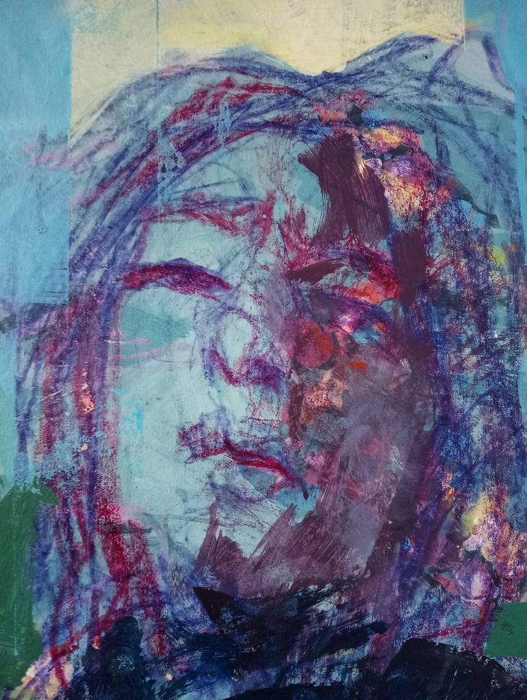 Original Abstract Expressionism Portrait Painting by Luigi Iona