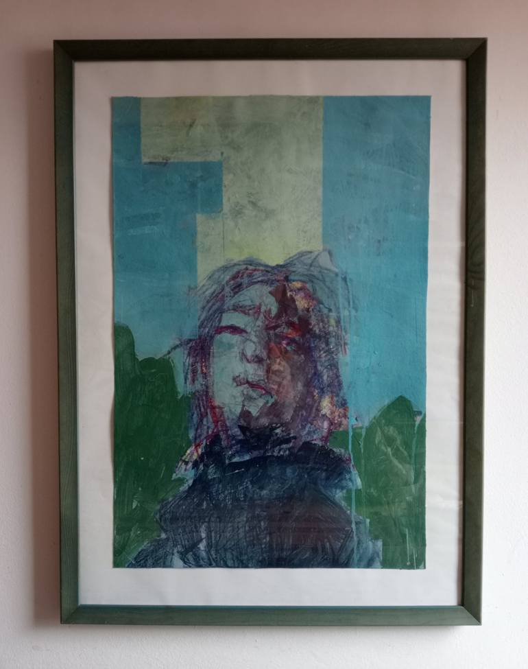 Original Abstract Expressionism Portrait Painting by Luigi Iona