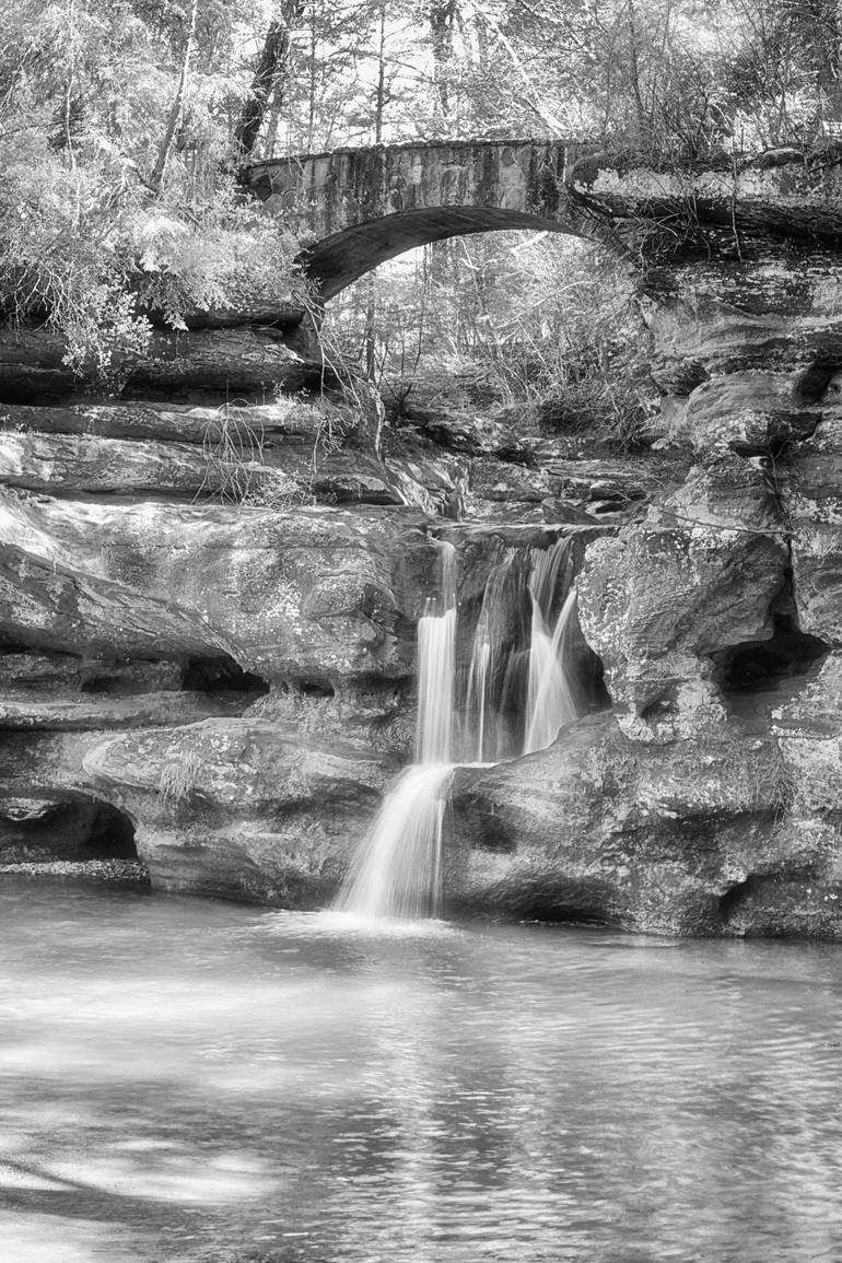 Original Nature Photography by Sarah C Perkins | Contemporary Art on Paper | Old Man's Cave B&W - Limited Edition of 25
