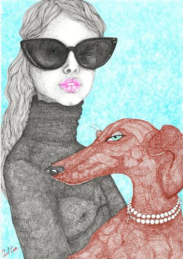 Print of Pop Art Dogs Drawings by Yulia Corrignan