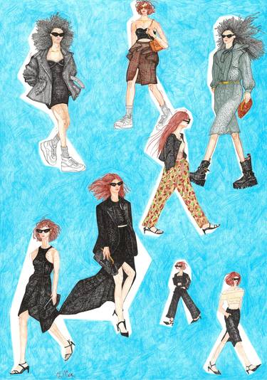 Original Illustration Fashion Drawings by Yulia Corrignan
