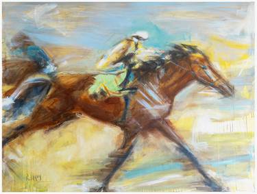 Original Art Deco Horse Paintings by Rudy Tassos