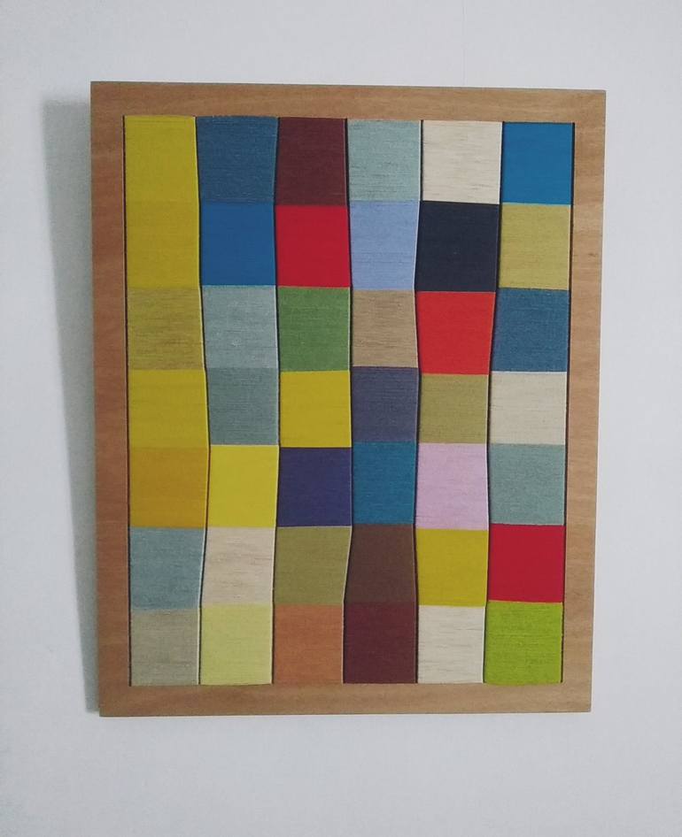 Original Abstract Geometric Mixed Media by Steve Sivell