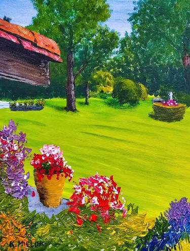 Print of Realism Garden Paintings by Karl Mieluk