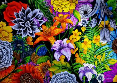 Print of Floral Mixed Media by Farhan Ashraf