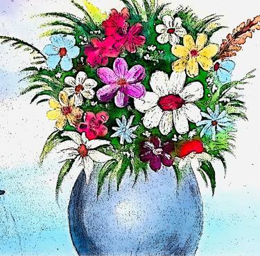 Original Fine Art Floral Paintings by Farhan Ashraf