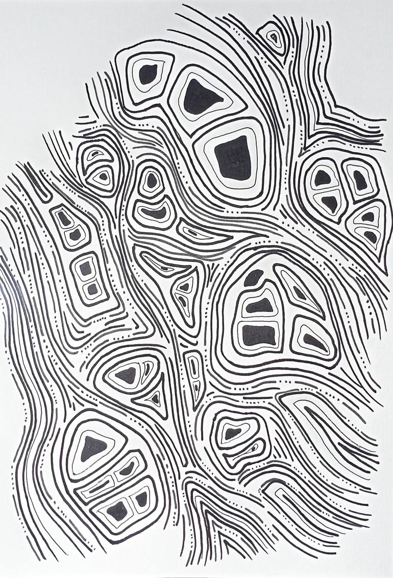 Print of Abstract Patterns Drawings by Ermawan Ermawan