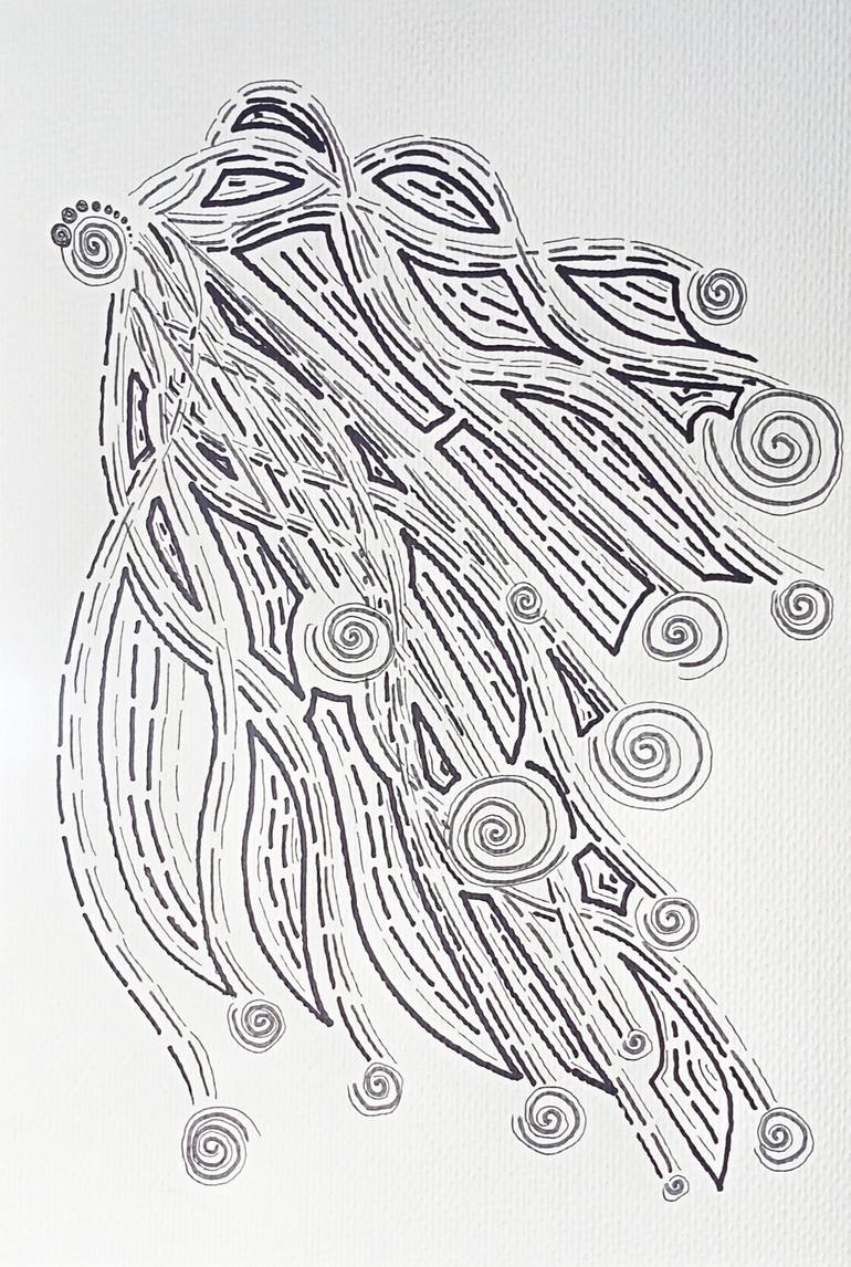 Print of Abstract Patterns Drawings by Ermawan Ermawan