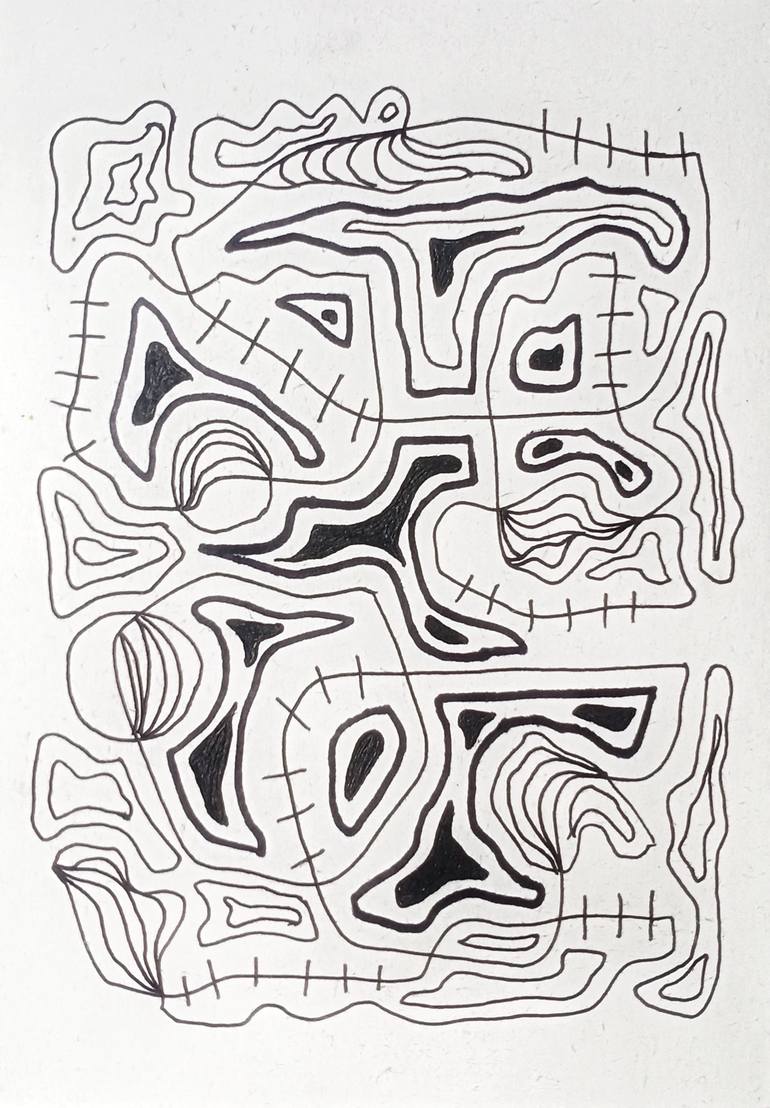 Print of Abstract Patterns Drawings by Ermawan Ermawan