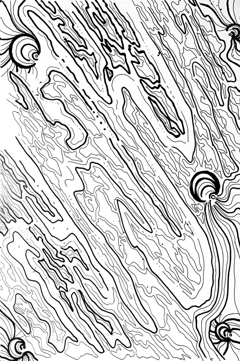 Print of Abstract Patterns Drawings by Ermawan Ermawan