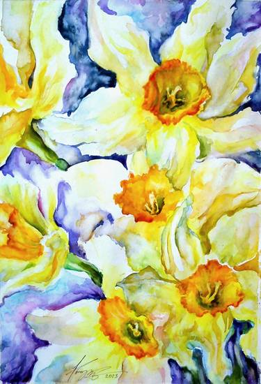 Original Fine Art Floral Paintings by Kristina Kristiana