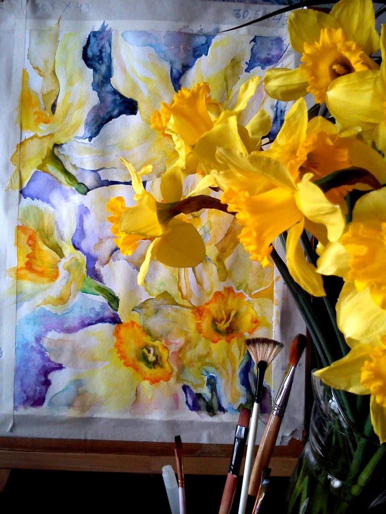 Original Other Floral Painting by Kristina Kristiana
