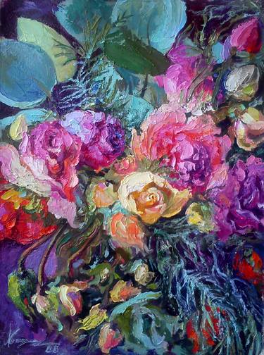 Original Floral Painting by Kristina Kristiana