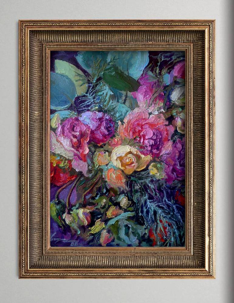 Original Fine Art Floral Painting by Kristina Kristiana