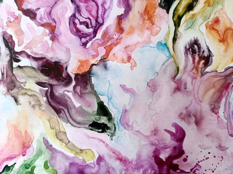 Original Expressionism Floral Painting by Kristina Kristiana