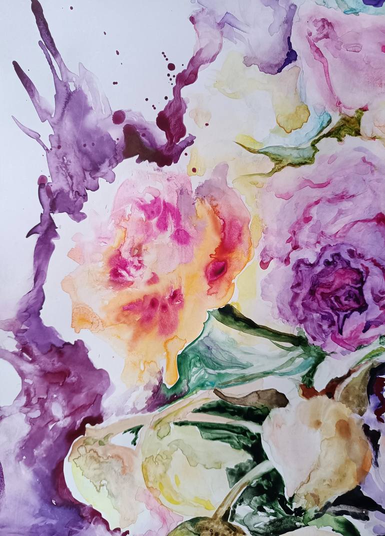 Original Floral Painting by Kristina Kristiana