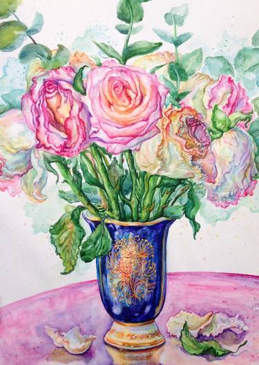 Original Fine Art Still Life Paintings by Kristina Kristiana