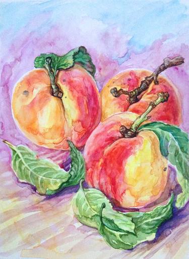 Pink Peaches(fine Art,Painting,Watercolor,Original) thumb