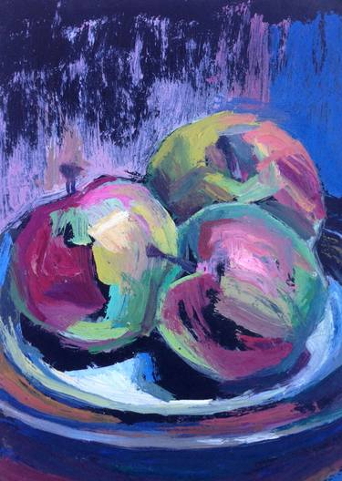 Apples(Still Life,Fruits,Three,Exspressionizm,Oil,Original) thumb