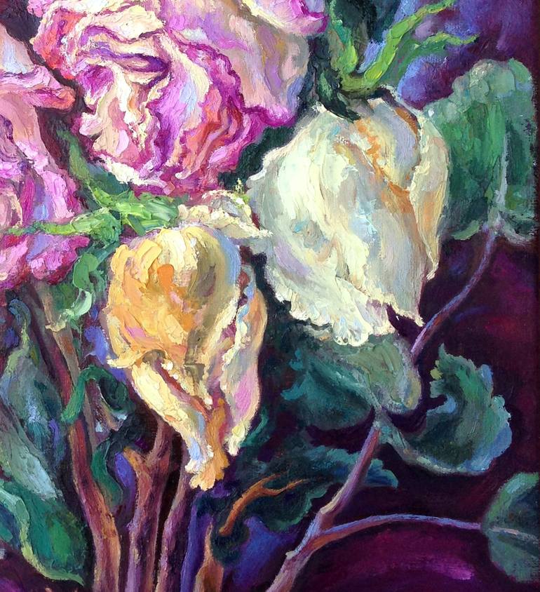 Original Fine Art Floral Painting by Kristina Kristiana