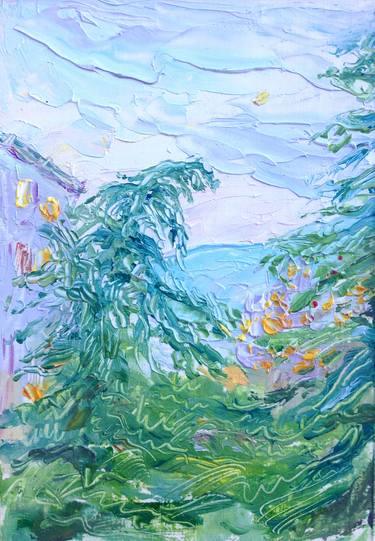 Blue Landscape(Oil,Fine Art,Realism,Impressionism,Original) thumb