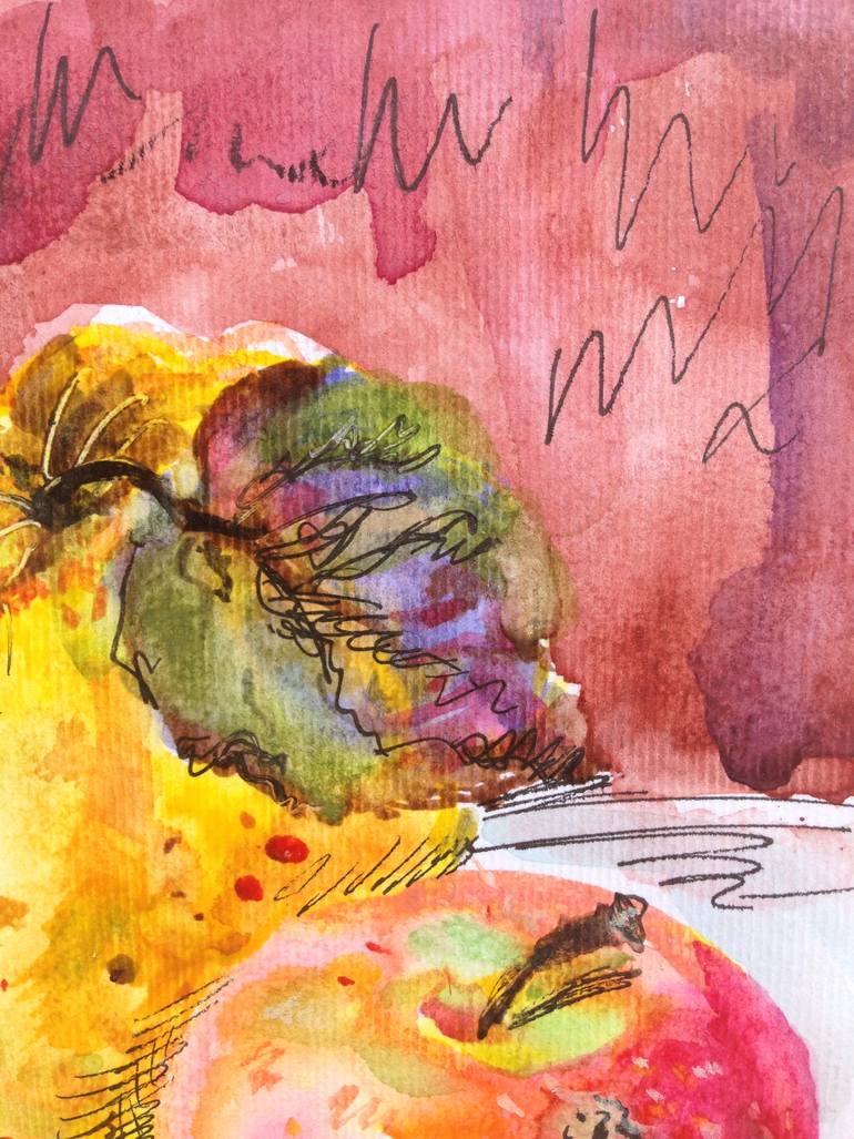 Original Illustration Still Life Painting by Kristina Kristiana