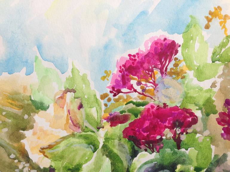 Original Impressionism Floral Painting by Kristina Kristiana