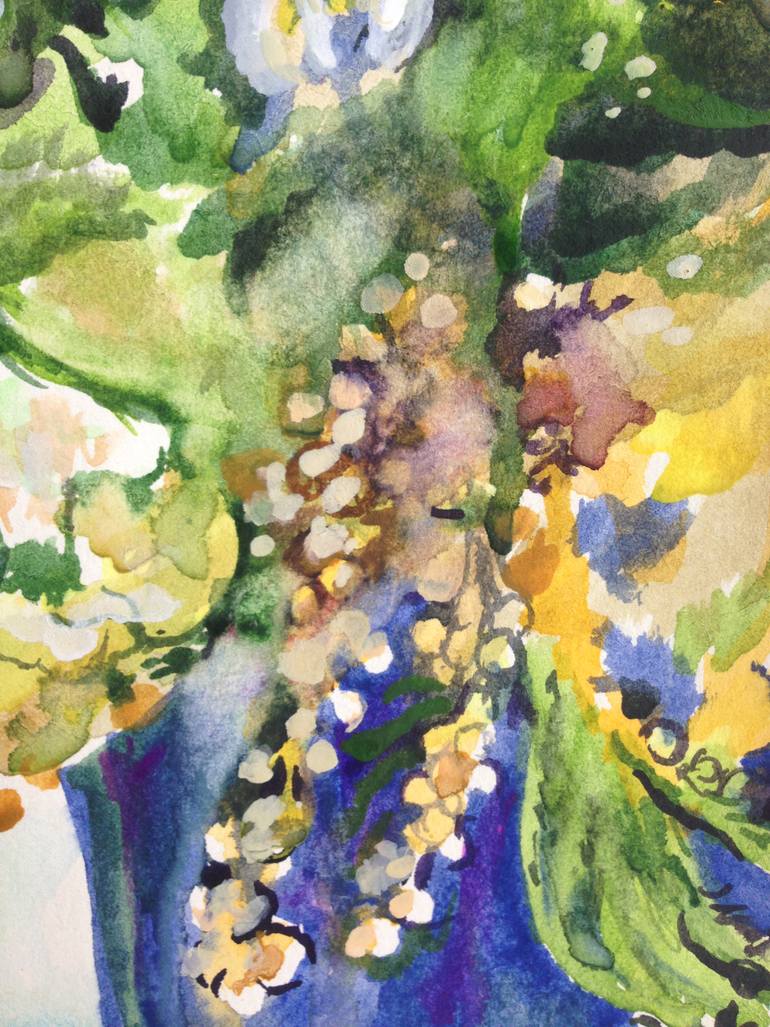 Original Impressionism Floral Painting by Kristina Kristiana