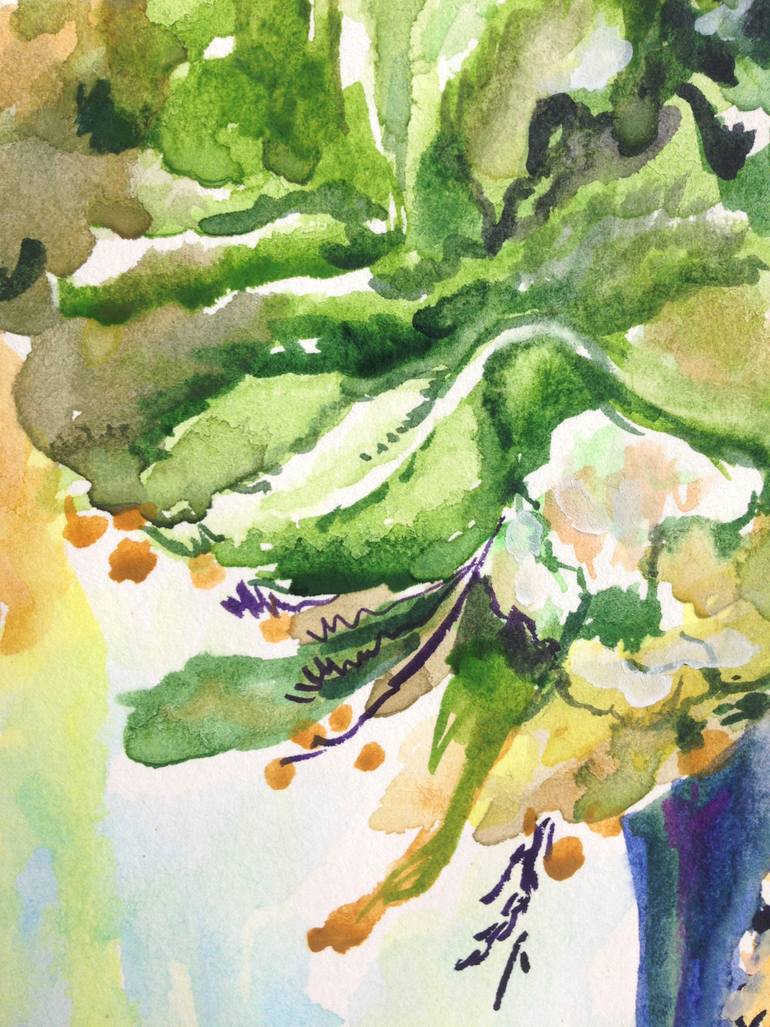 Original Impressionism Floral Painting by Kristina Kristiana