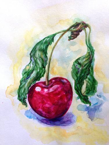 Sweet Cherry(Fine Art,Watercolor,berry,Realism,Original) thumb