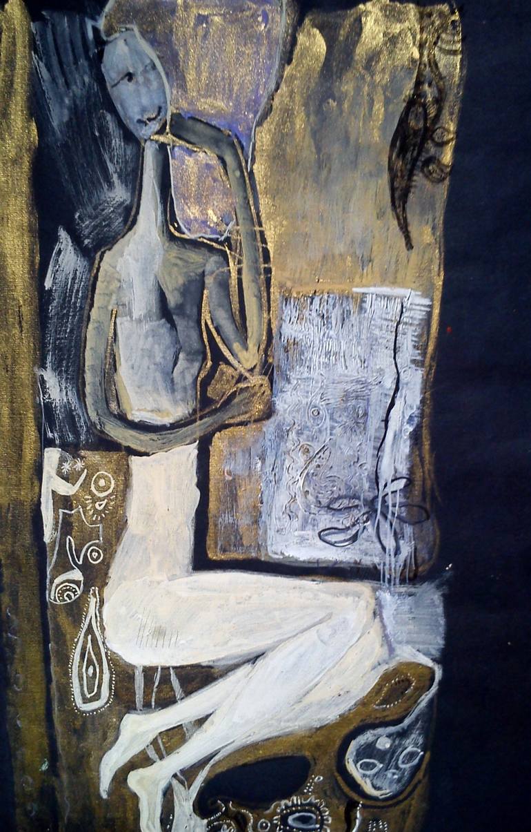 Nude(Fine Art,Fantasy,Acrylic,Original) Painting by Kristina Kristiana